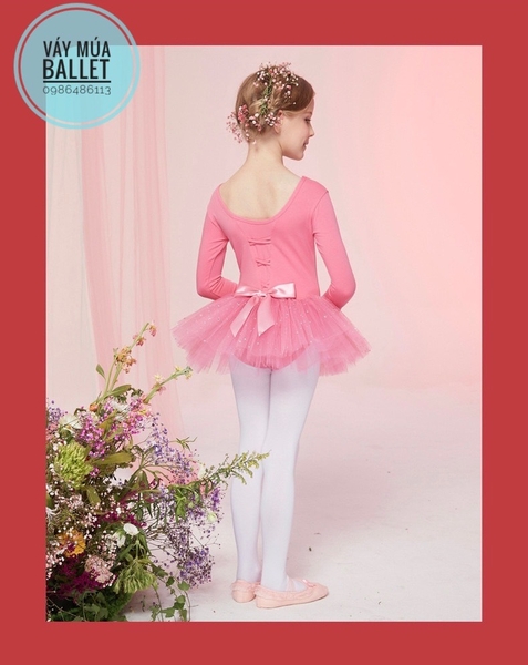 Váy múa đan lưng sao dài E (hồng, nâu, đỏ)