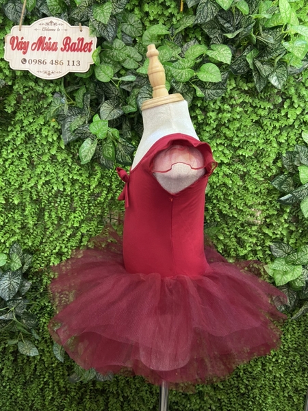 Váy múa tay tiên đỏ đô