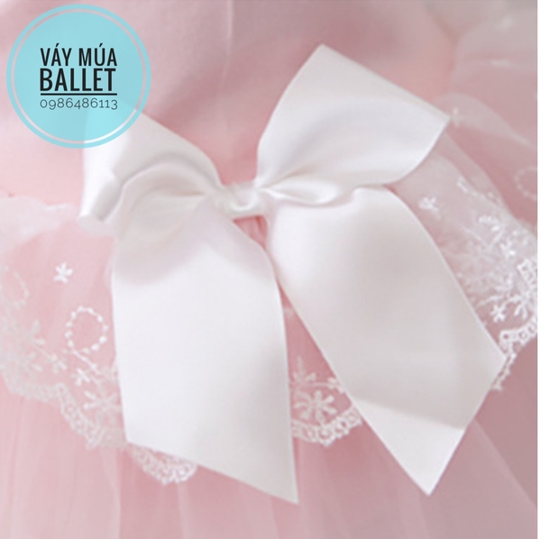 Váy múa cầu ngực ren 3 nơ