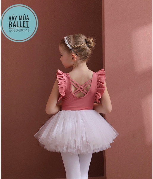 Set áo váy múa bèo vai đan lưng (nhiều màu)