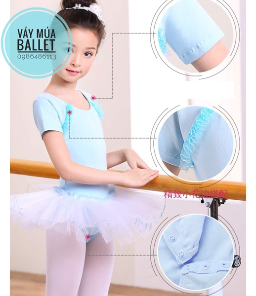 Váy múa bèo cầu ngực 4 màu phối trắng