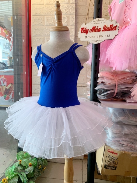 Váy múa dây đan xanh coban