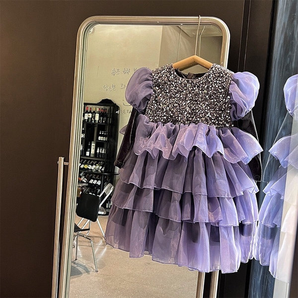 Váy công chúa kimsa tím bồng bềnh s110