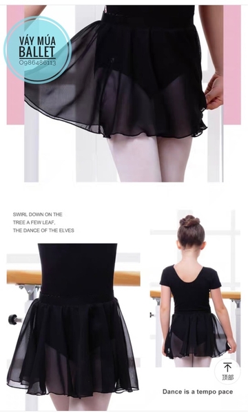 Chân váy múa cạp chun voan mềm(nhiều màu)