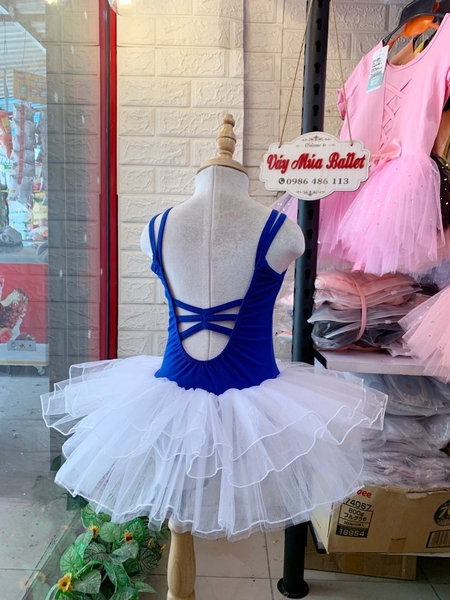 Váy múa dây đan xanh coban