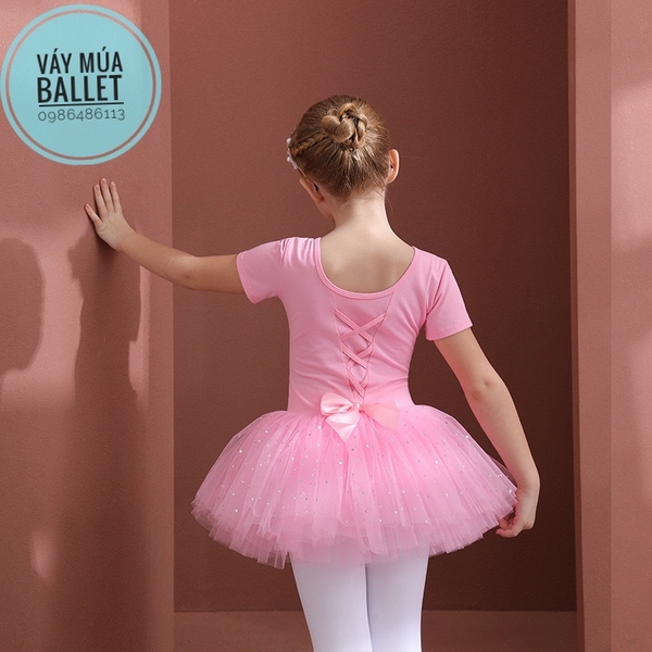 Váy múa đan lưng sao ngắn tay (nhiều màu)