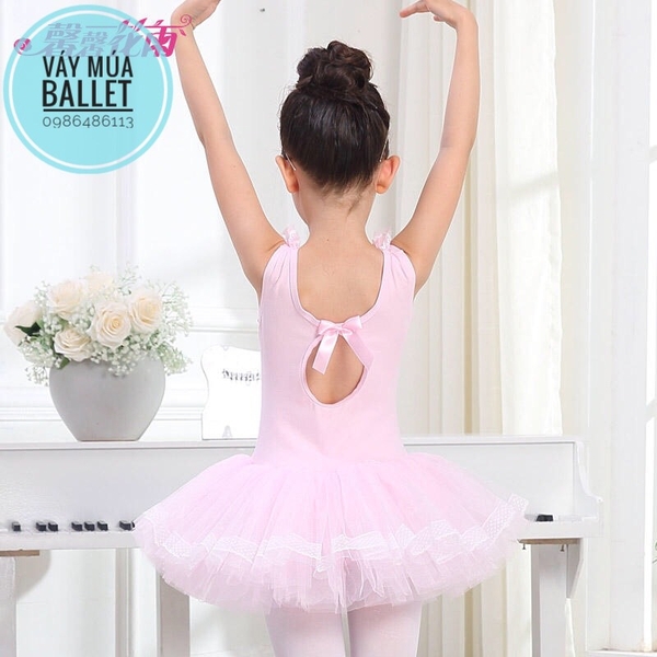 Váy múa ren cổ màu hồng, trắng, xanh, vàng, kem