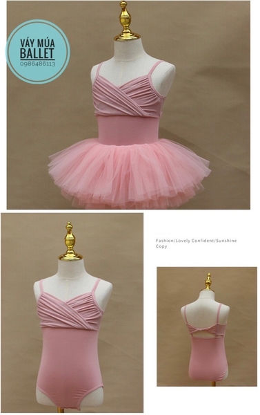 Set áo váy múa dây đáp chéo ngực