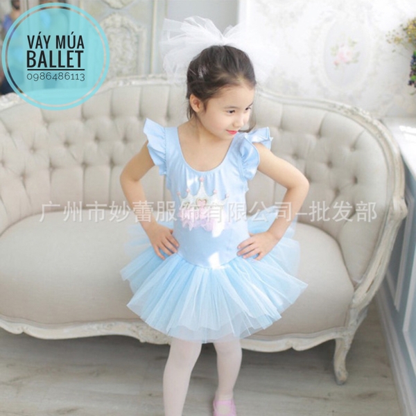 Váy múa vương miện tay tiên (hồng, xanh, trắng)