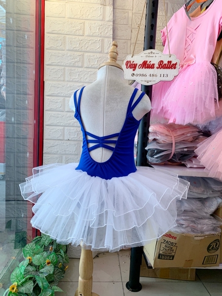 Váy múa dây đan xanh coban