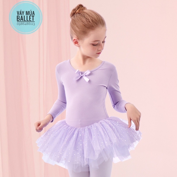 Váy múa đan lưng sao dài E (hồng, nâu, đỏ)