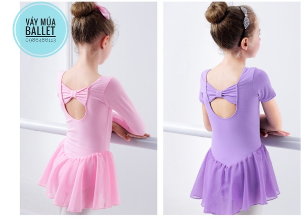 Váy tập múa tay ngắn chân voan