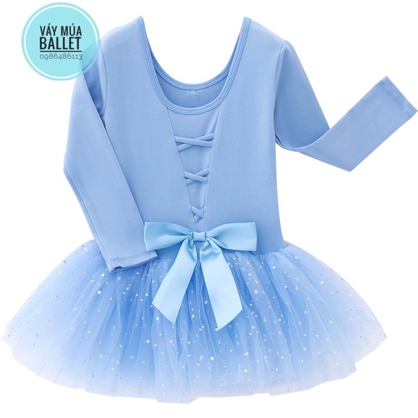 Váy múa đan lưng sao dài E (hồng, nâu, đỏ)