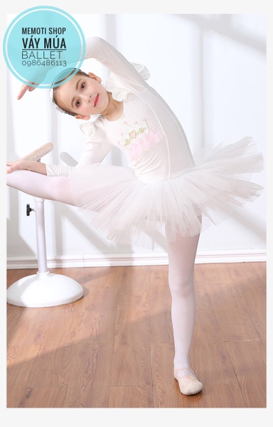 Váy múa vương miện dài tay