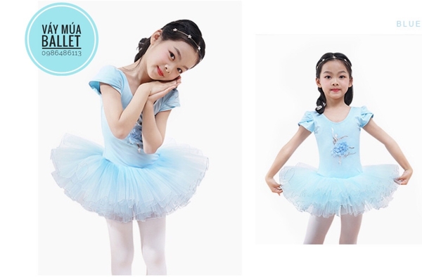 Váy múa cô gái Ballerina 3 màu: đỏ, xanh, hồng