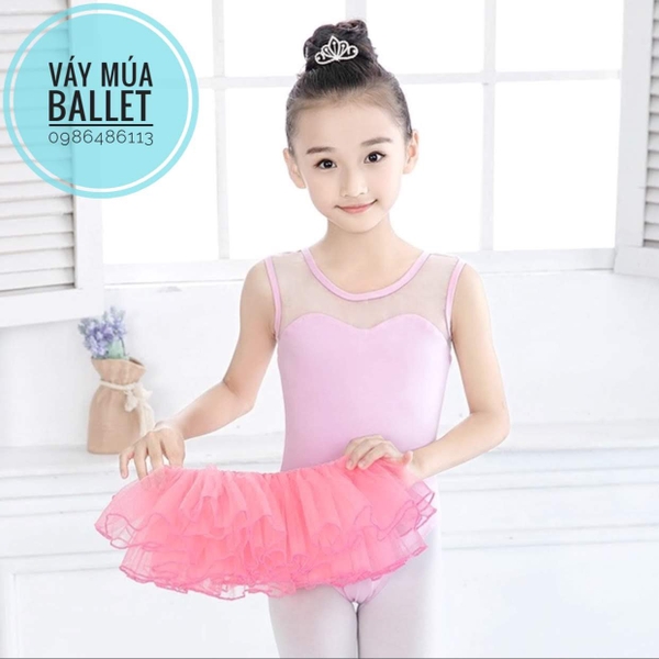 Set áo váy múa cutout lưng buộc nơ (2 màu)