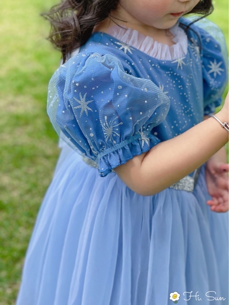 Váy công chúa Elsa bông tuyết tay phồng
