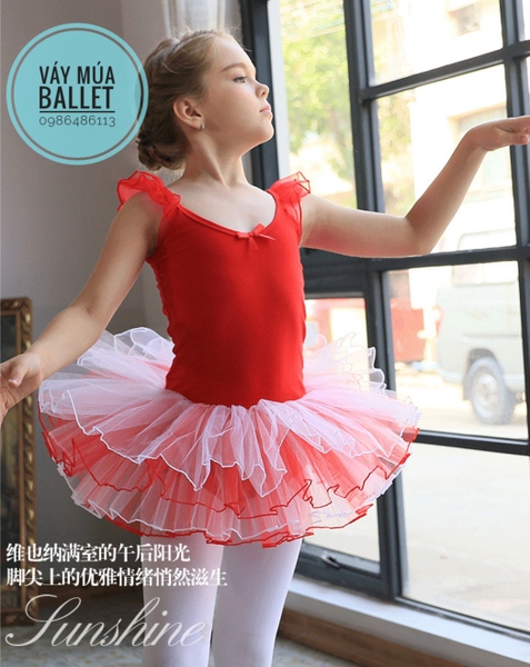 Váy múa tay tiên phối màu (trắng, đỏ, vàng, hồng)