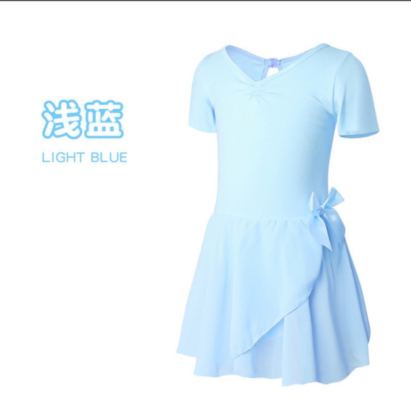 Váy tập múa voan chéo nơ tay ngắn
