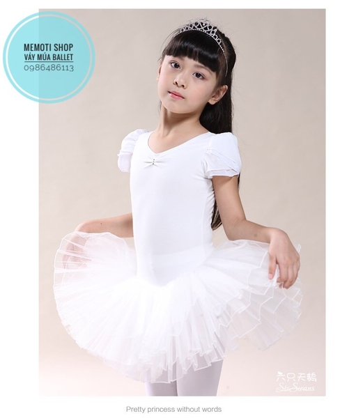 Váy múa tay búp Barbie (hồng, trắng)