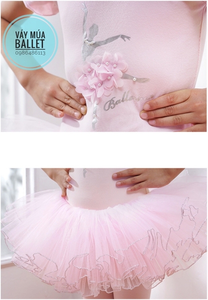 Váy múa cô gái Ballerina 3 màu: đỏ, xanh, hồng