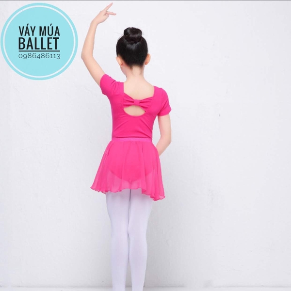 Set áo váy tập múa tay ngắn (tím, hồng, đen, đậm)