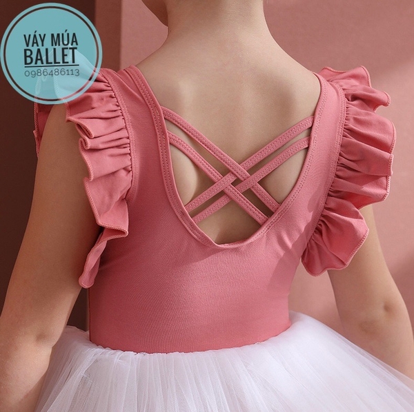 Set áo váy múa bèo vai đan lưng (nhiều màu)