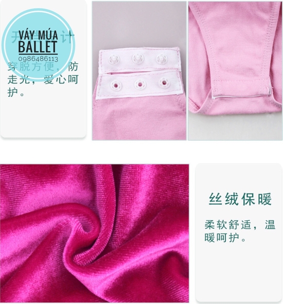 Váy múa phối nhung bèo hồng