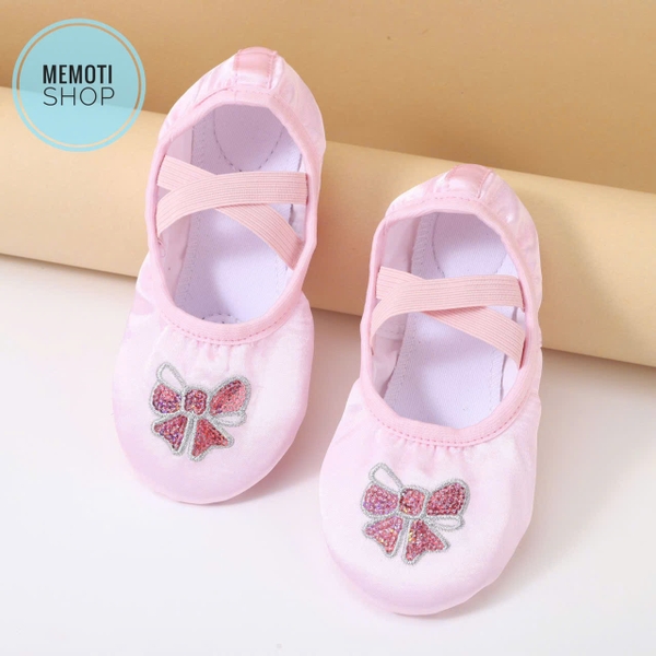 Giày múa satin mềm (kitty, vương miện, nơ)