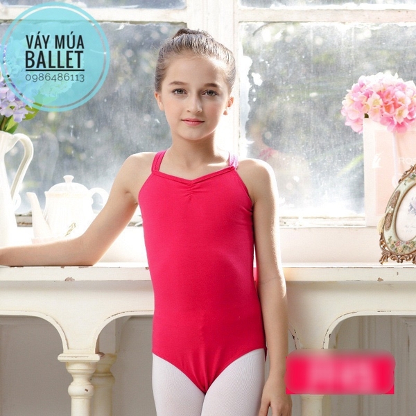 Áo tập múa dây kép đan lưng (tím, xanh, hồng, đen)