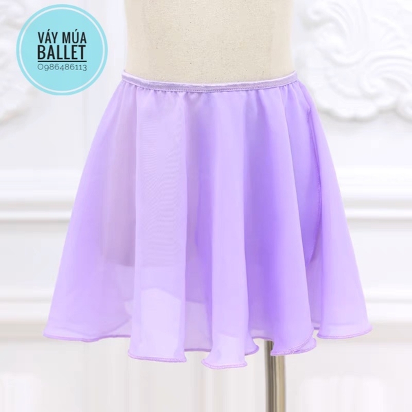 Chân váy múa tà chéo voan mềm (hồng, xanh, đen)
