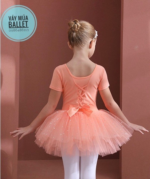 Váy múa đan lưng sao ngắn tay (nhiều màu)