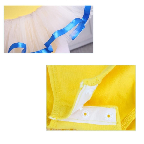 Váy múa vàng viền xanh