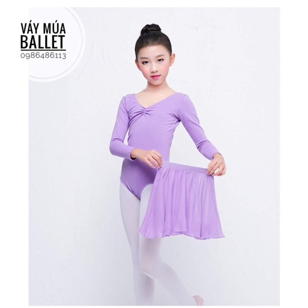 Set áo váy tập múa tay ngắn (tím, hồng, đen, đậm)