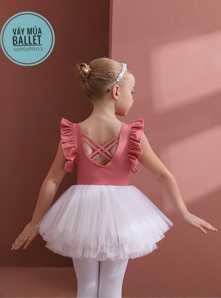 Set áo váy múa bèo vai đan lưng (nhiều màu)