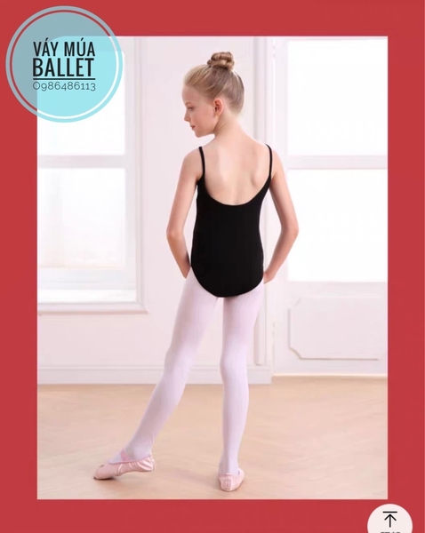 Áo tập múa 2 dây khoét lưng (đen, hồng, xanh)