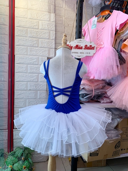 Váy múa dây đan xanh coban