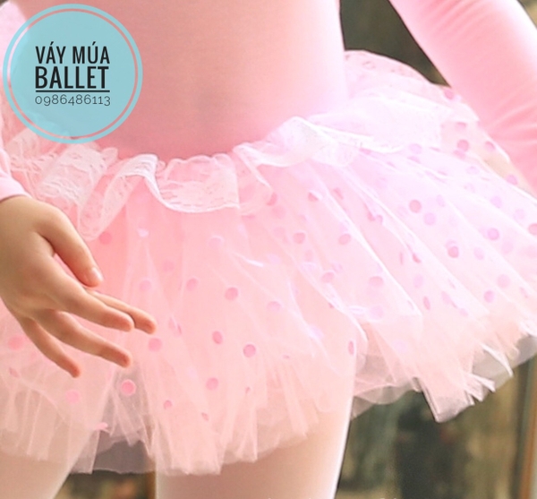 Váy múa ren ngực bèo dài tay