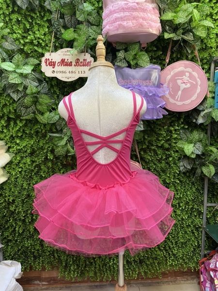 Váy múa 2 dây kép đan lưng nhiều màu