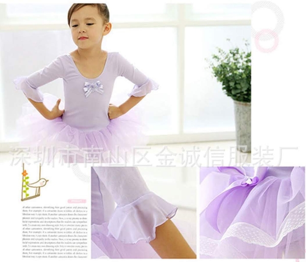 Váy múa tay loe lỡ tím