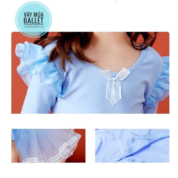 Váy múa tiên viền dài new (hồng, tím, xanh)