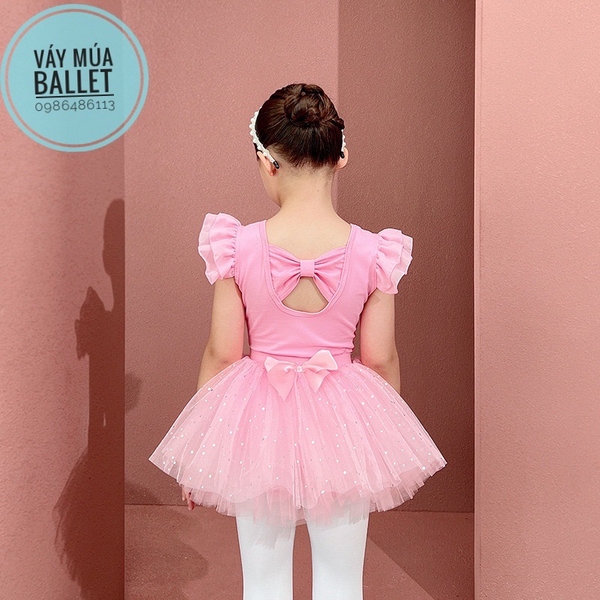 Set áo váy múa tiên nơ sao (tím, hồng, trắng)