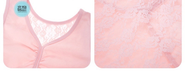 Váy múa ba lỗ đáp ngực phối ren mềm