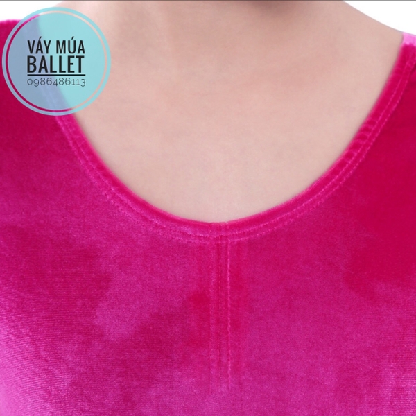 Váy múa phối nhung bèo hồng