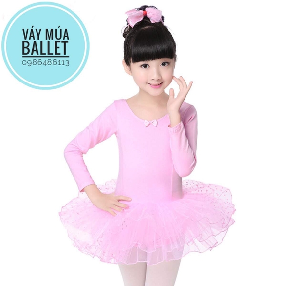 Váy múa basic dài tay màu đen