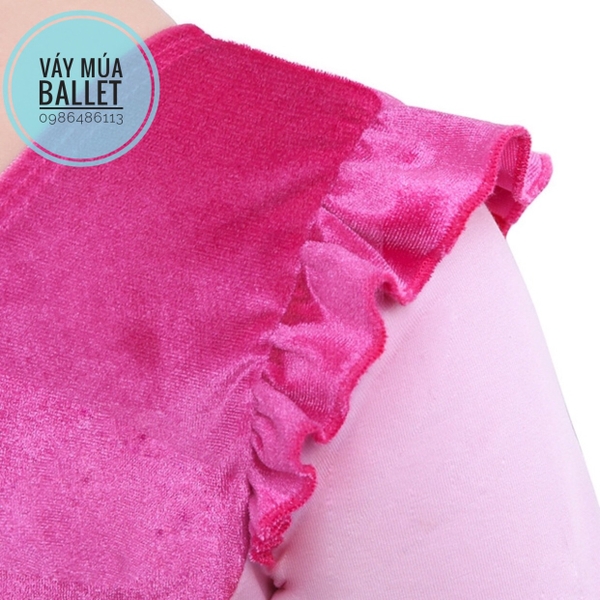 Váy múa phối nhung bèo hồng
