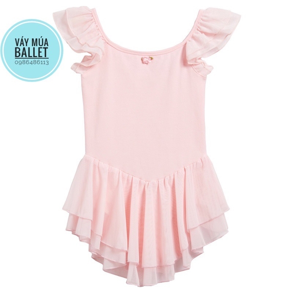 Váy tập múa tiên voan 2 tầng (hồng, xanh, tím, đen)