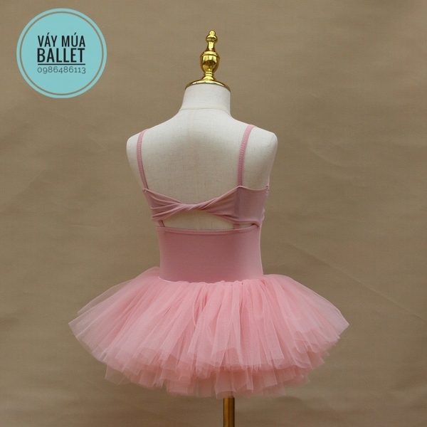 Set áo váy múa dây đáp chéo ngực