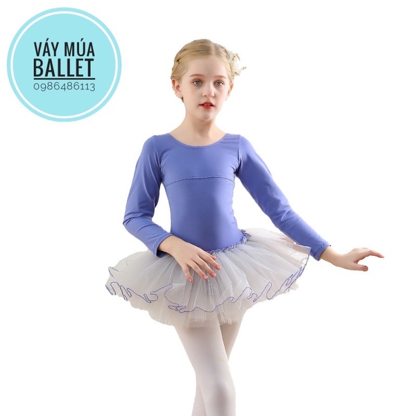 Váy múa đan lưng dài tay