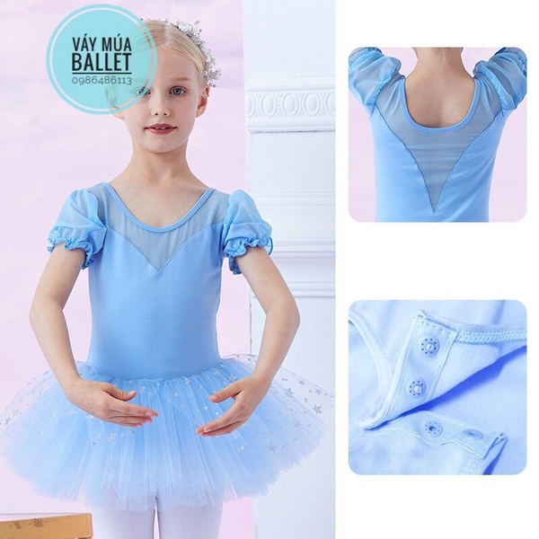 Váy múa phối ren sao tay bồng